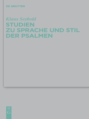 cover image of Studien zu Sprache und Stil der Psalmen